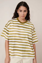 Oversized Boxy Tee in Brushstroke Stripe