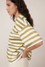 Oversized Boxy Tee in Brushstroke Stripe