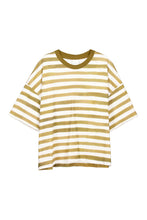 Oversized Boxy Tee in Brushstroke Stripe