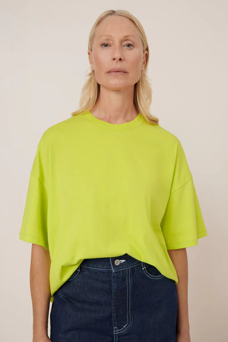 Oversized Boxy Tee in Fluro Yellow