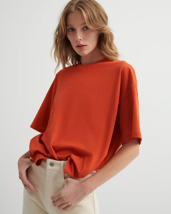 Oversized Boxy Tee in Nasturtium