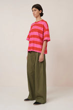 Oversized Boxy Tee in Painted Stripe