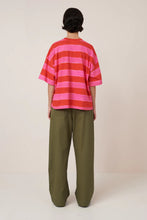 Oversized Boxy Tee in Painted Stripe