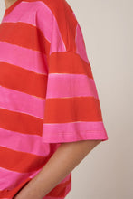 Oversized Boxy Tee in Painted Stripe