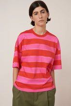 Oversized Boxy Tee in Painted Stripe