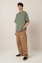 Motion Tee in Green Lily Stripe