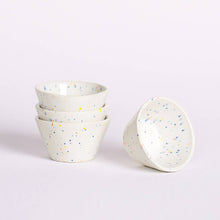 Speckled Ceramic Dipping Sauce Cup in White Confetti