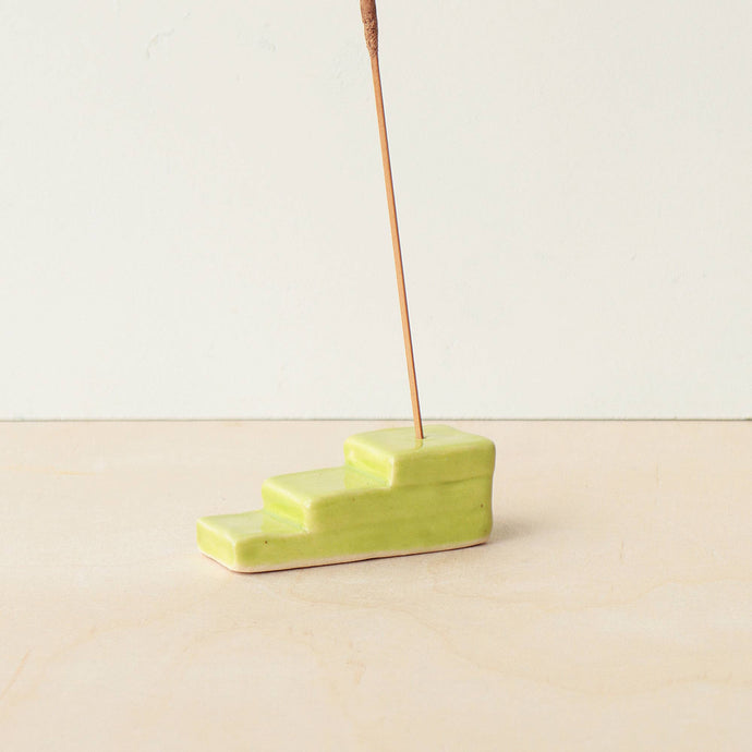 Geometric Incense Holder in Lime
