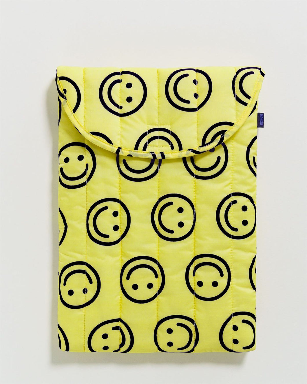 Puffy Laptop Sleeve in Yellow Happy, 16