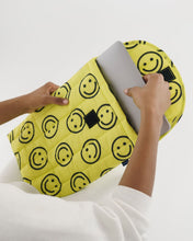 Puffy Laptop Sleeve in Yellow Happy, 16"