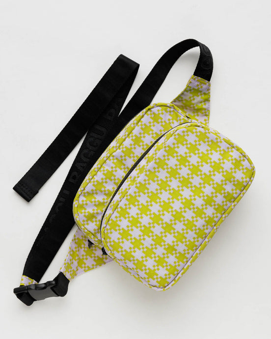 Fanny Pack in Pink Pistachio Pixel Gingham