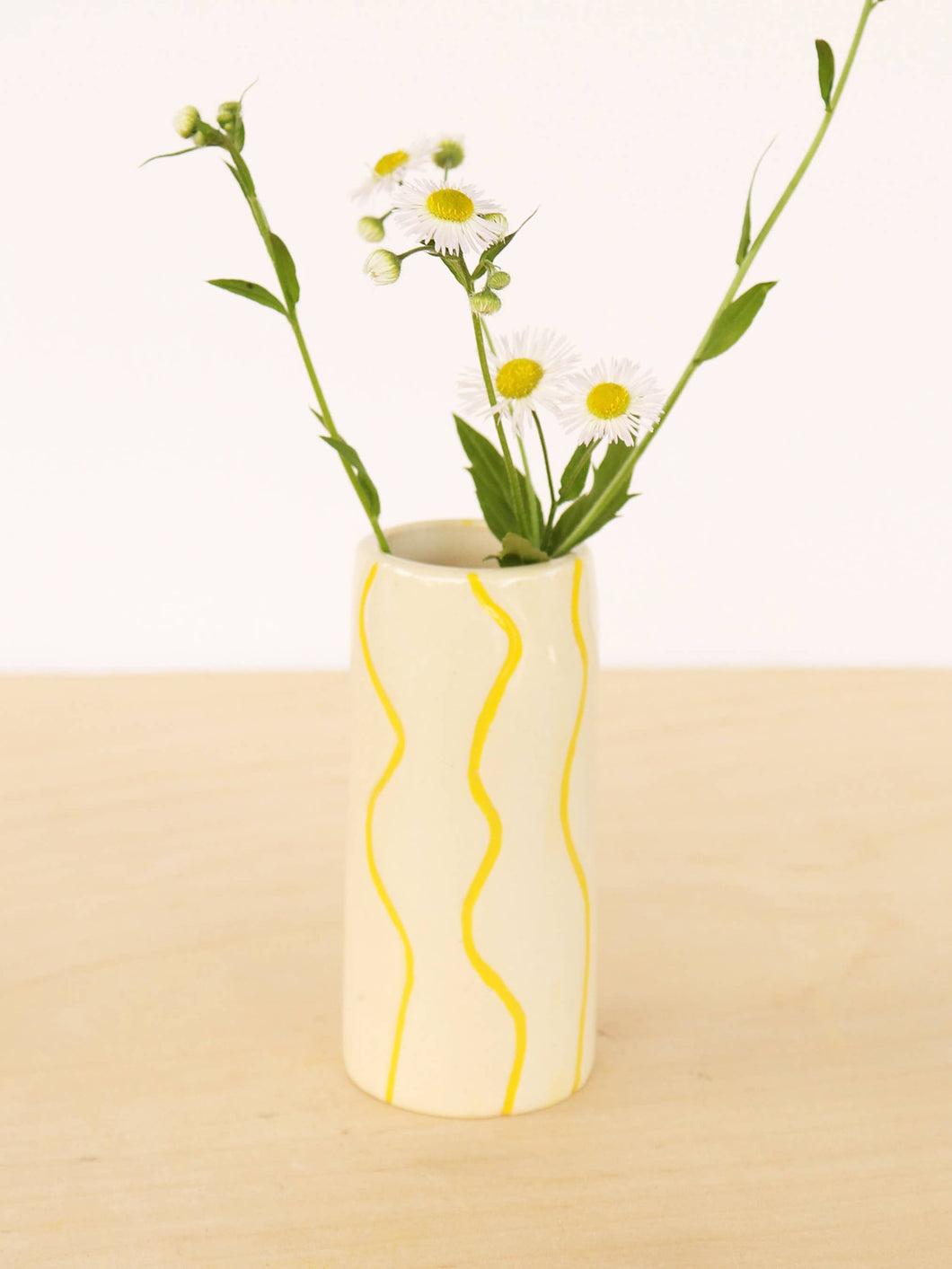 Bud Vase in Yellow Squiggle