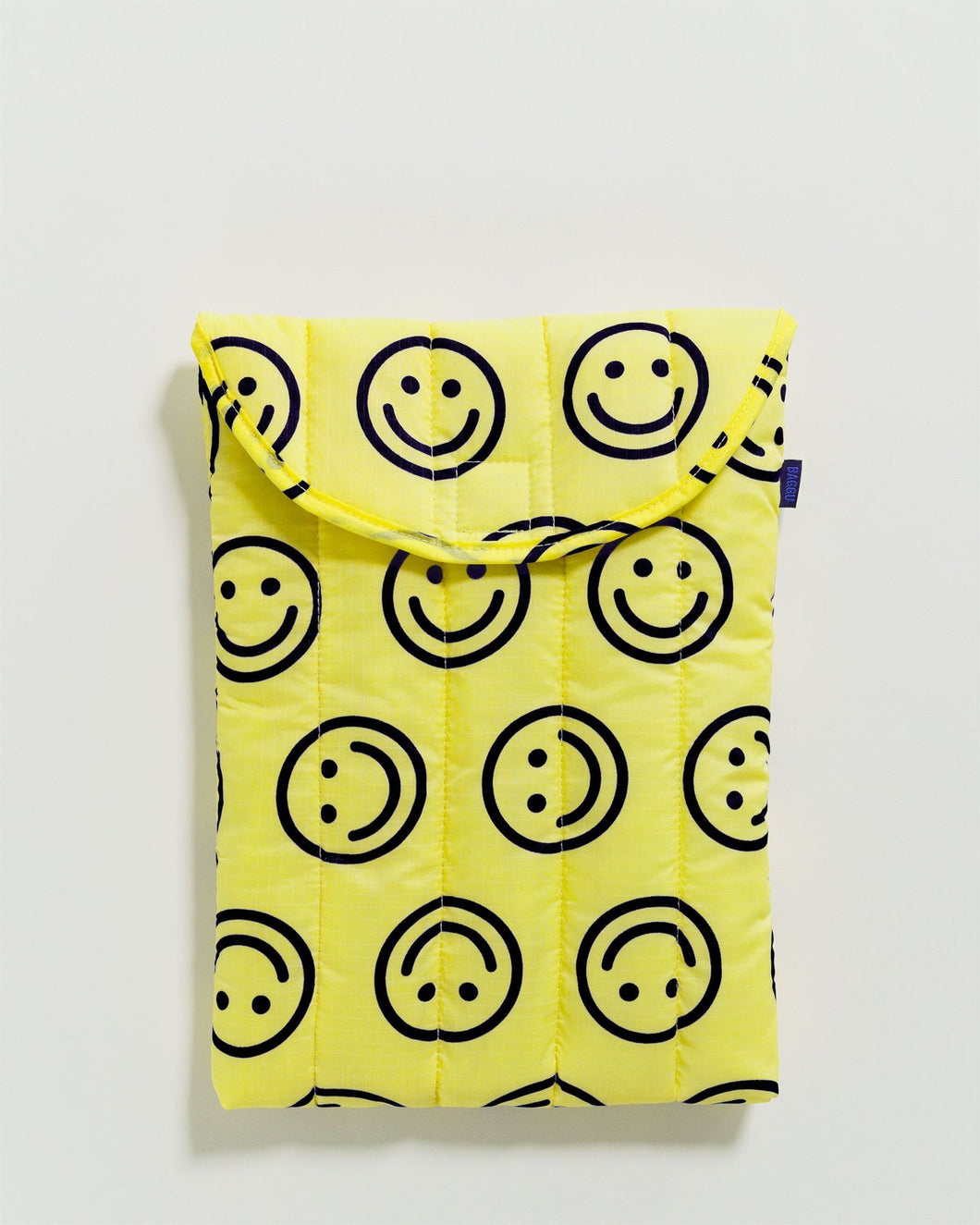 Puffy Laptop Sleeve in Yellow Happy, 13